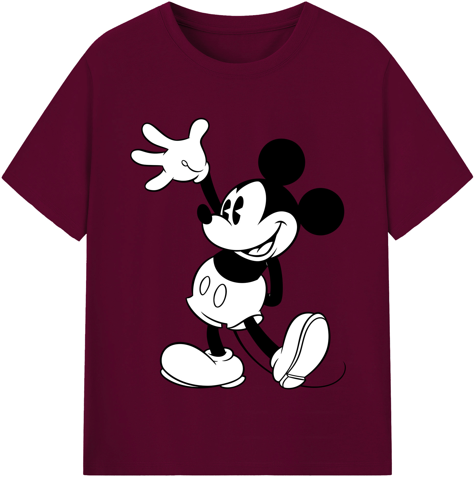 （画像用） ミッキーマウス Mickey Mouse レディースカジュアルプリントTシャツ（綿100％）